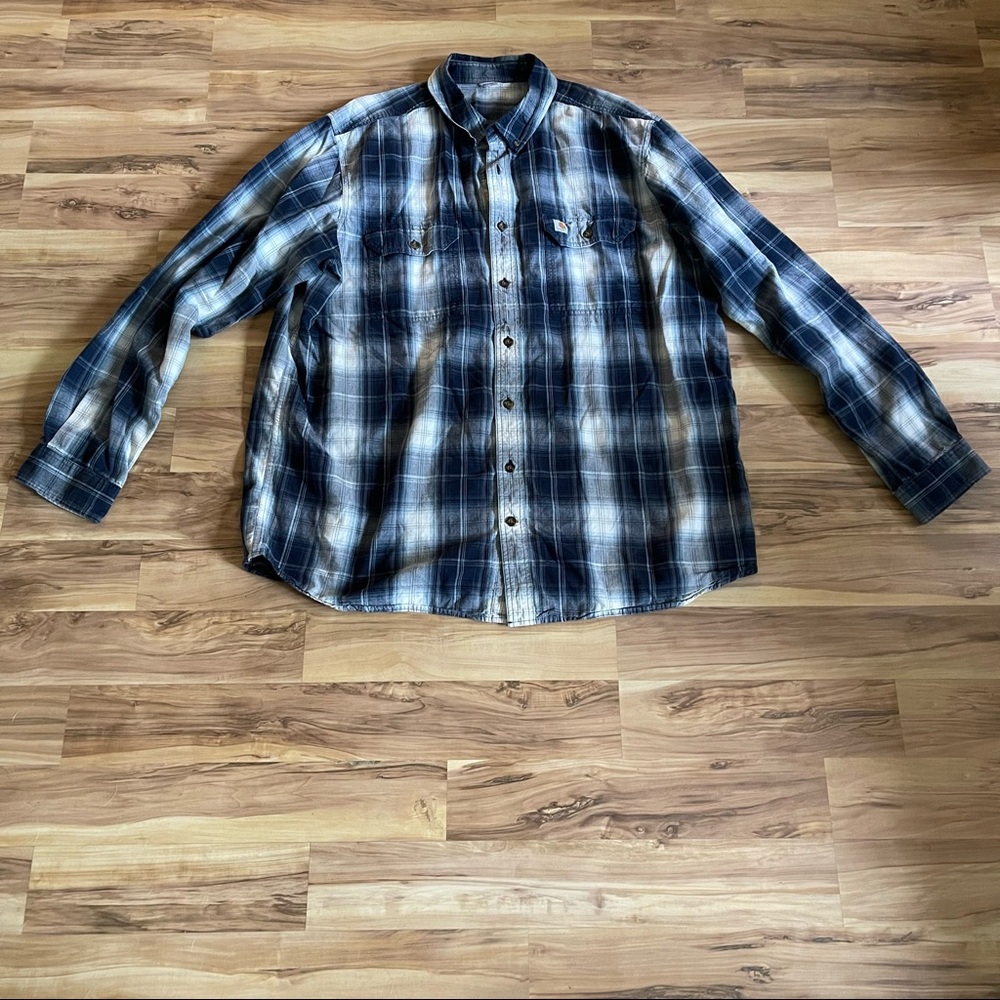 Carhartt plaid button down shirt size 2XL Tall